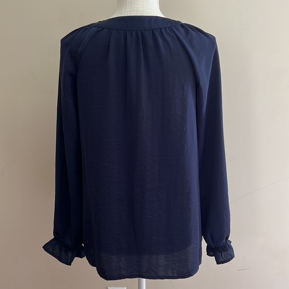 NWT Melissa Paige Dark Blue Blouse Size: S/P - Picture 2 of 4